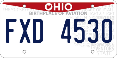 OH license plate FXD4530