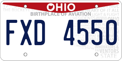 OH license plate FXD4550