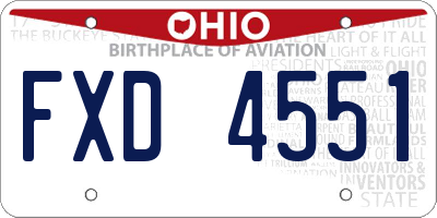 OH license plate FXD4551