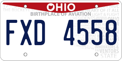 OH license plate FXD4558