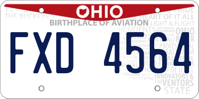 OH license plate FXD4564