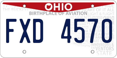 OH license plate FXD4570