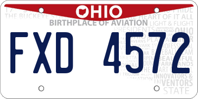 OH license plate FXD4572