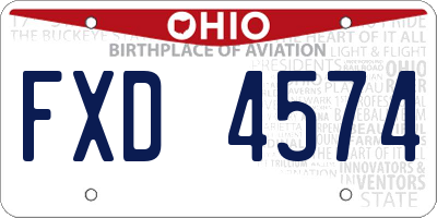 OH license plate FXD4574