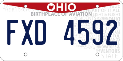 OH license plate FXD4592