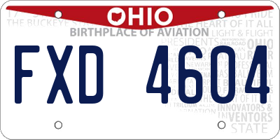 OH license plate FXD4604