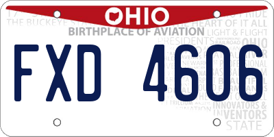 OH license plate FXD4606