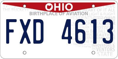 OH license plate FXD4613