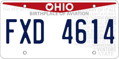 OH license plate FXD4614