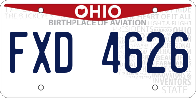 OH license plate FXD4626