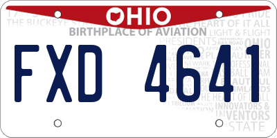 OH license plate FXD4641