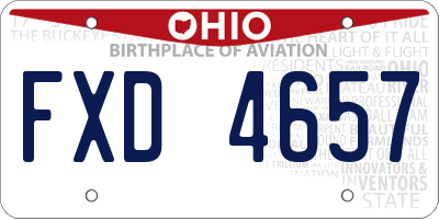 OH license plate FXD4657