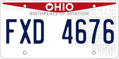 OH license plate FXD4676
