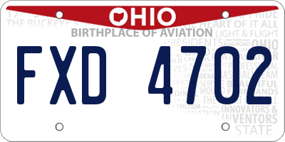 OH license plate FXD4702