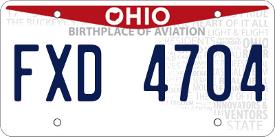 OH license plate FXD4704