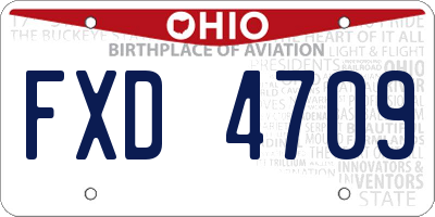 OH license plate FXD4709