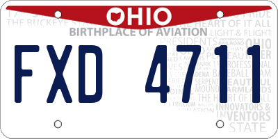 OH license plate FXD4711