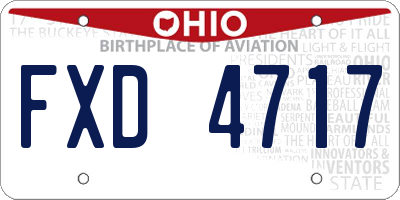 OH license plate FXD4717