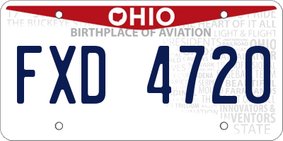 OH license plate FXD4720