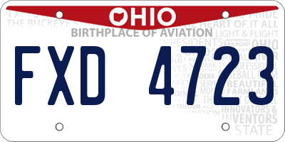 OH license plate FXD4723