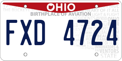 OH license plate FXD4724
