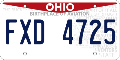 OH license plate FXD4725