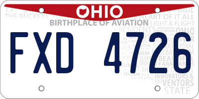 OH license plate FXD4726