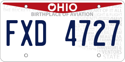 OH license plate FXD4727