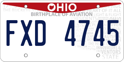OH license plate FXD4745