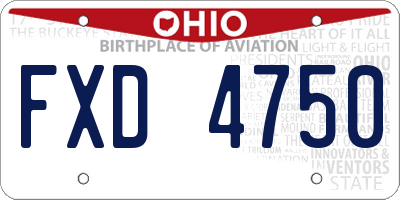 OH license plate FXD4750