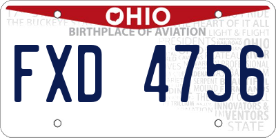 OH license plate FXD4756