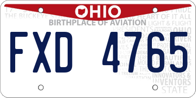OH license plate FXD4765