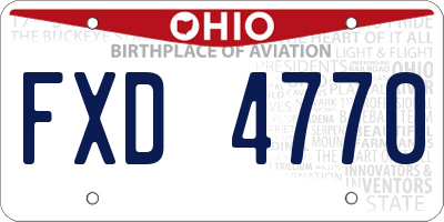 OH license plate FXD4770