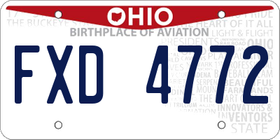 OH license plate FXD4772