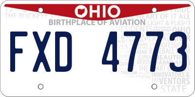 OH license plate FXD4773