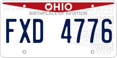 OH license plate FXD4776