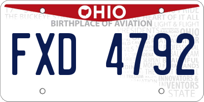 OH license plate FXD4792