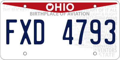 OH license plate FXD4793