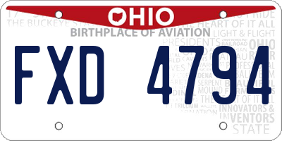 OH license plate FXD4794