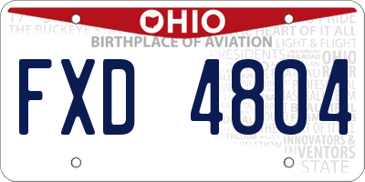 OH license plate FXD4804