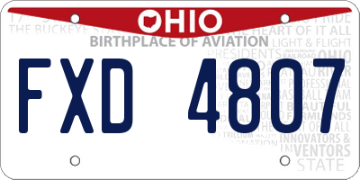 OH license plate FXD4807