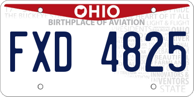 OH license plate FXD4825
