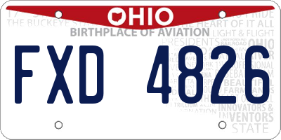 OH license plate FXD4826