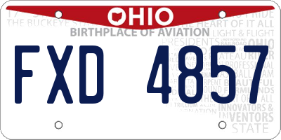 OH license plate FXD4857