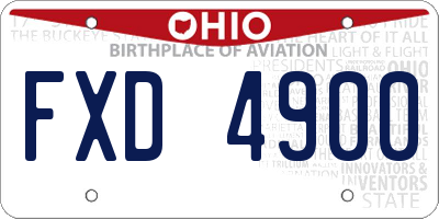 OH license plate FXD4900