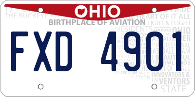 OH license plate FXD4901