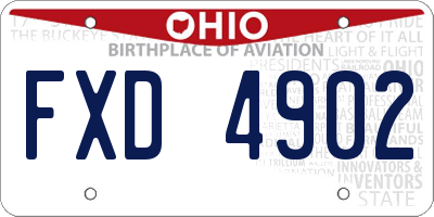 OH license plate FXD4902