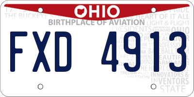 OH license plate FXD4913