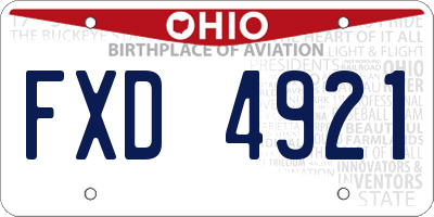 OH license plate FXD4921