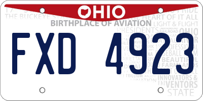 OH license plate FXD4923